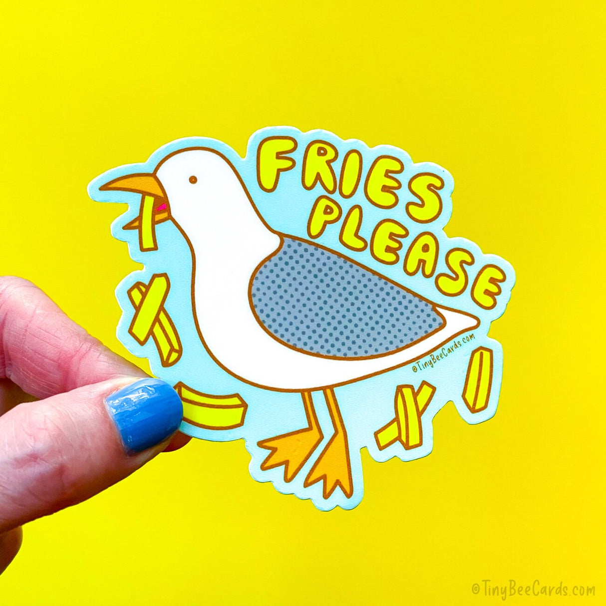 Seagull and French Fries Vinyl Sticker