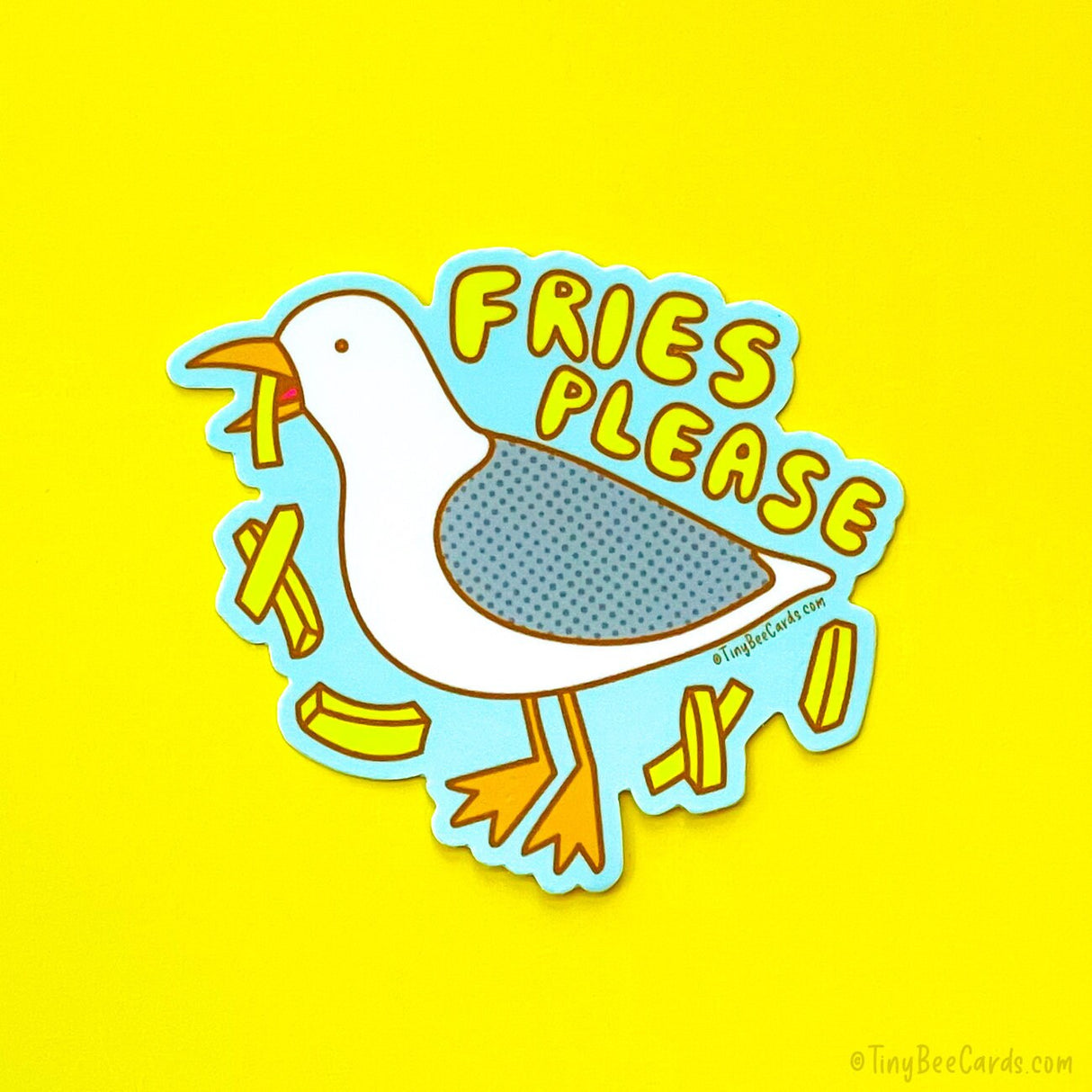 Seagull and French Fries Vinyl Sticker