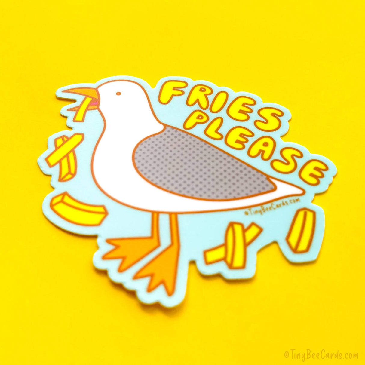 Seagull and French Fries Vinyl Sticker