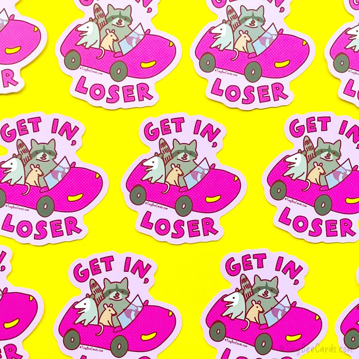 Get in Loser Trash Animals Vinyl Sticker