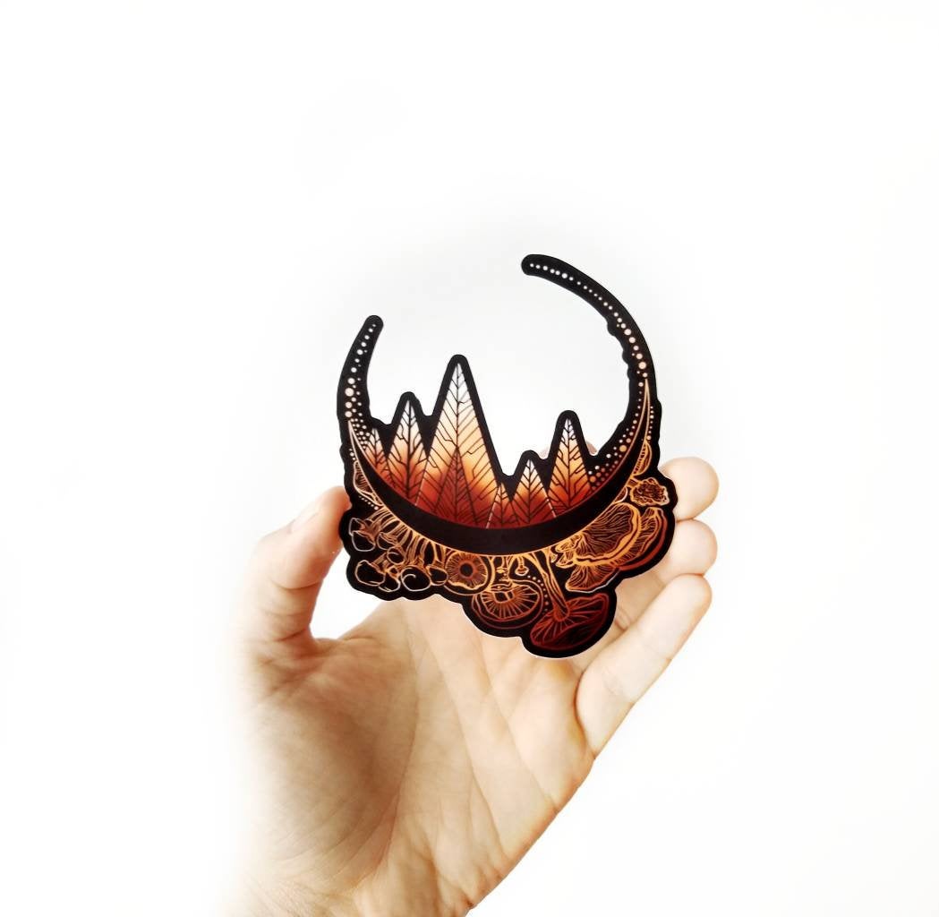 Mushroom Moon 4” sticker