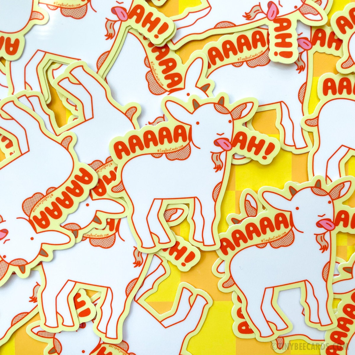 Funny Screaming Goat Vinyl Sticker