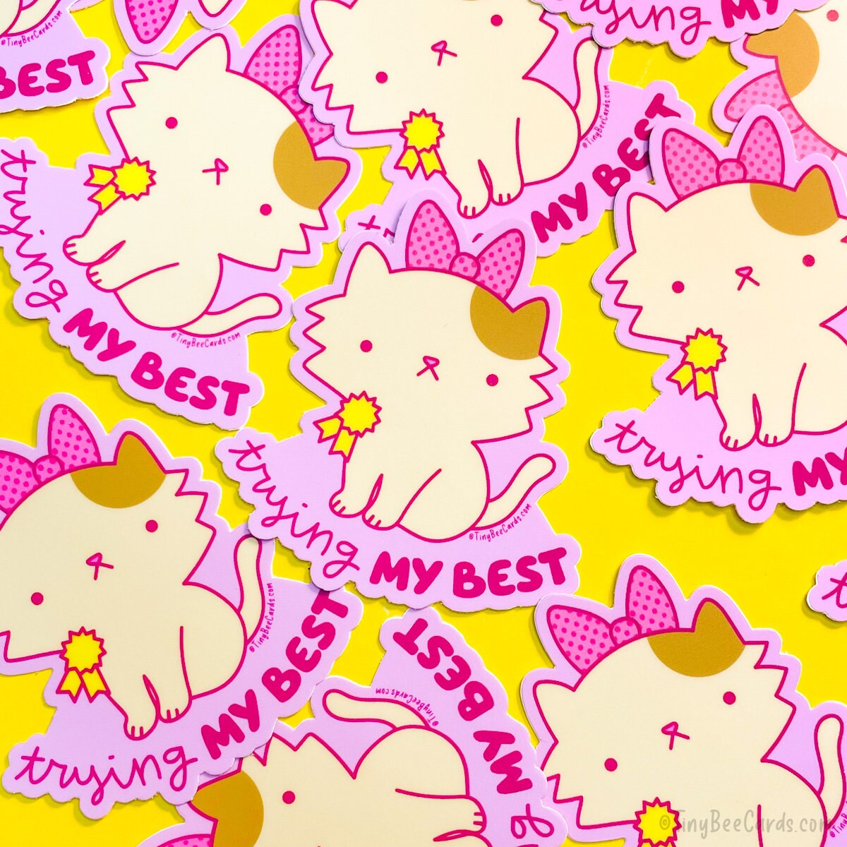 Trying My Best Cat Vinyl Sticker