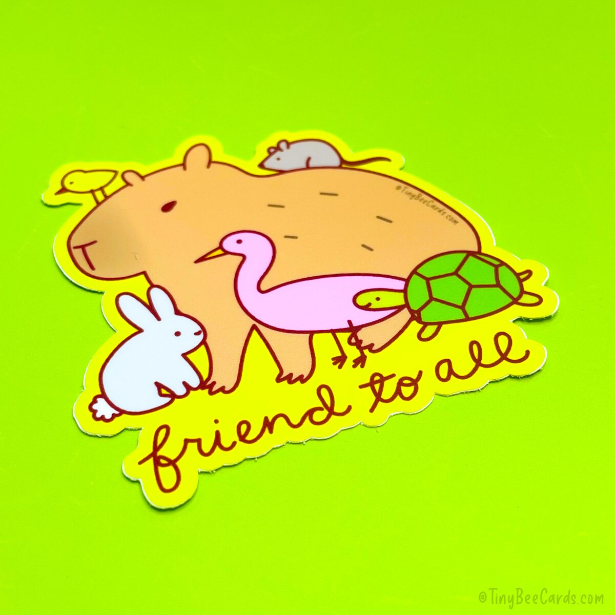 Capybara Friend to All Vinyl Sticker