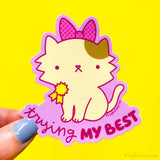 Trying My Best Cat Vinyl Sticker
