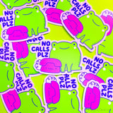 No Calls Please Frog Vinyl Sticker