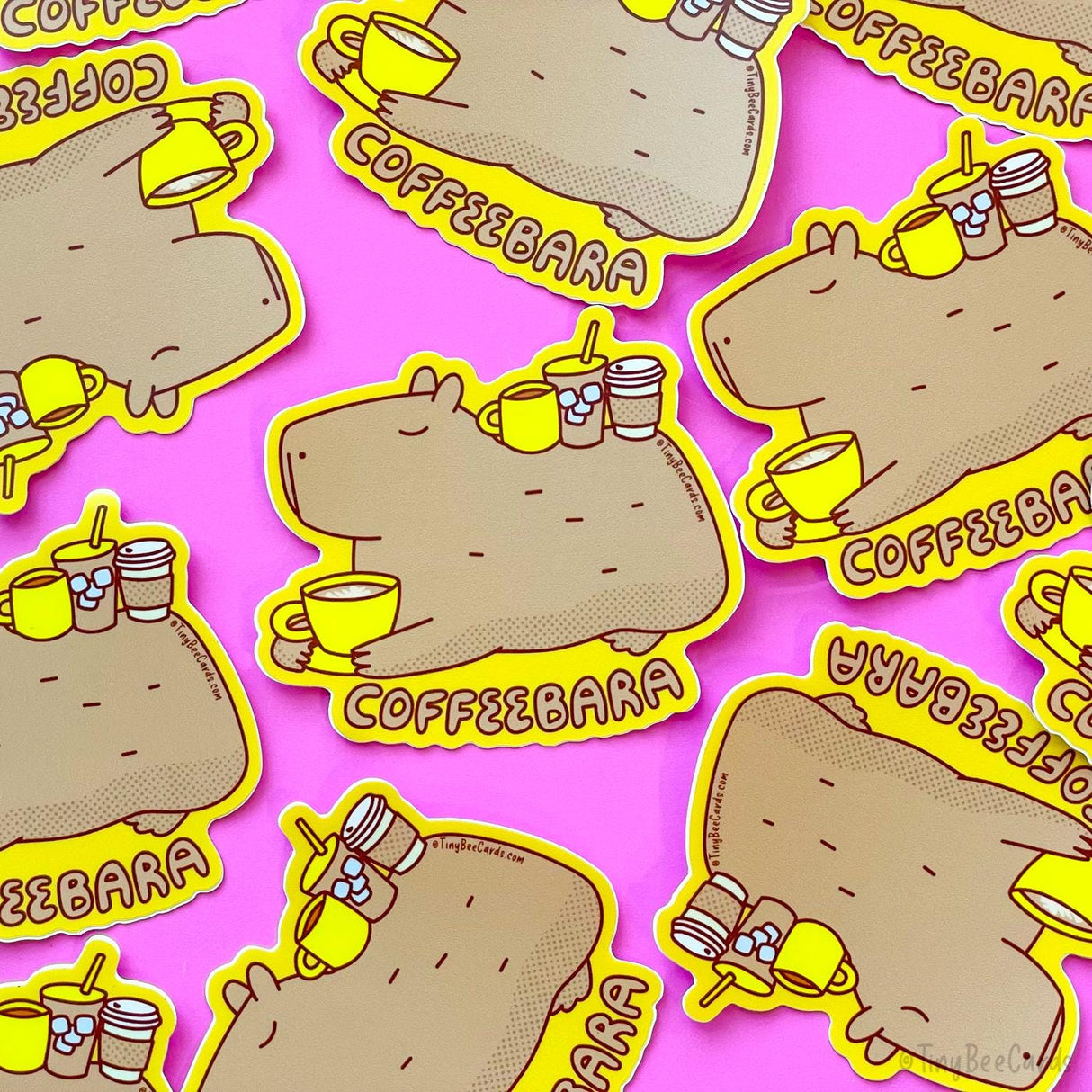 Capybara & Coffee Vinyl Sticker "Coffeebara"