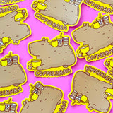 Capybara & Coffee Vinyl Sticker "Coffeebara"