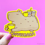 Capybara & Coffee Vinyl Sticker "Coffeebara"