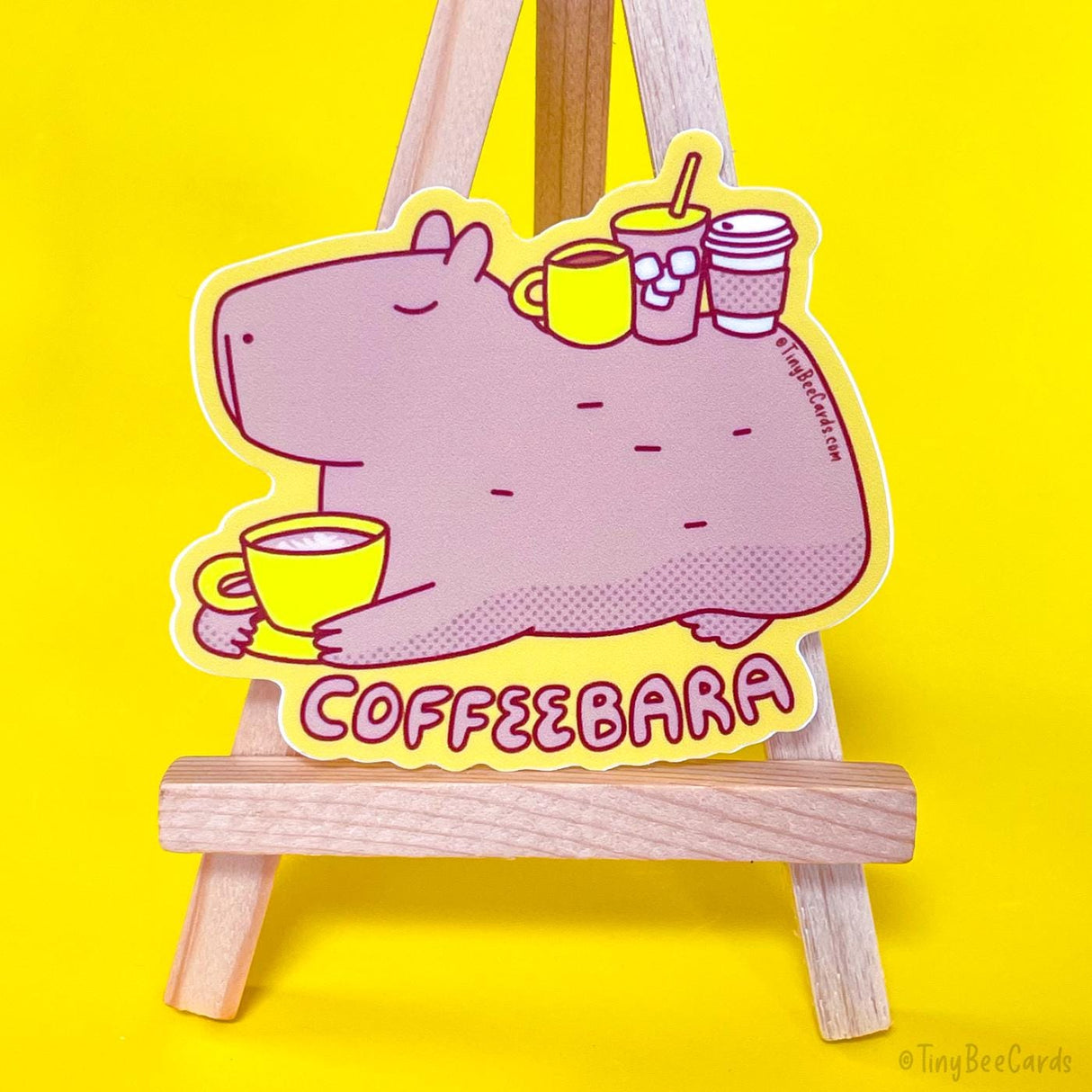 Capybara & Coffee Vinyl Sticker "Coffeebara"