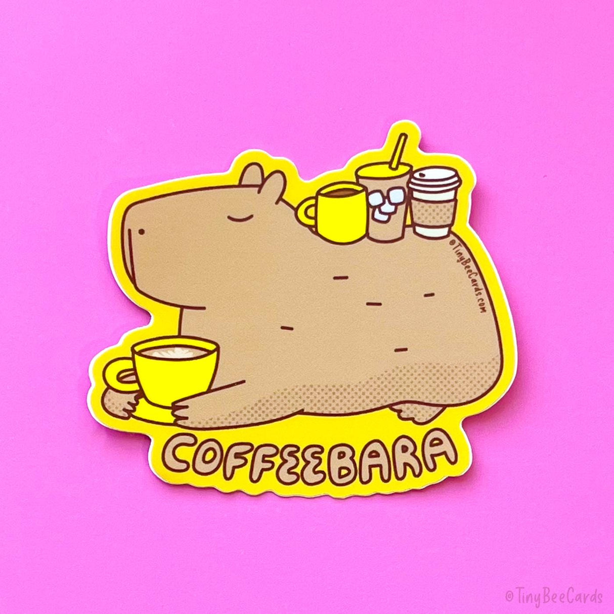 Capybara & Coffee Vinyl Sticker "Coffeebara"