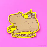 Capybara & Coffee Vinyl Sticker "Coffeebara"