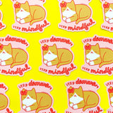 Very Demure and Mindful Cat Vinyl Sticker