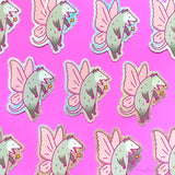 Fairy Opossum Glitter Vinyl Sticker