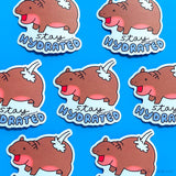 Baby Pygmy Hippo Vinyl Sticker - Stay Hydrated