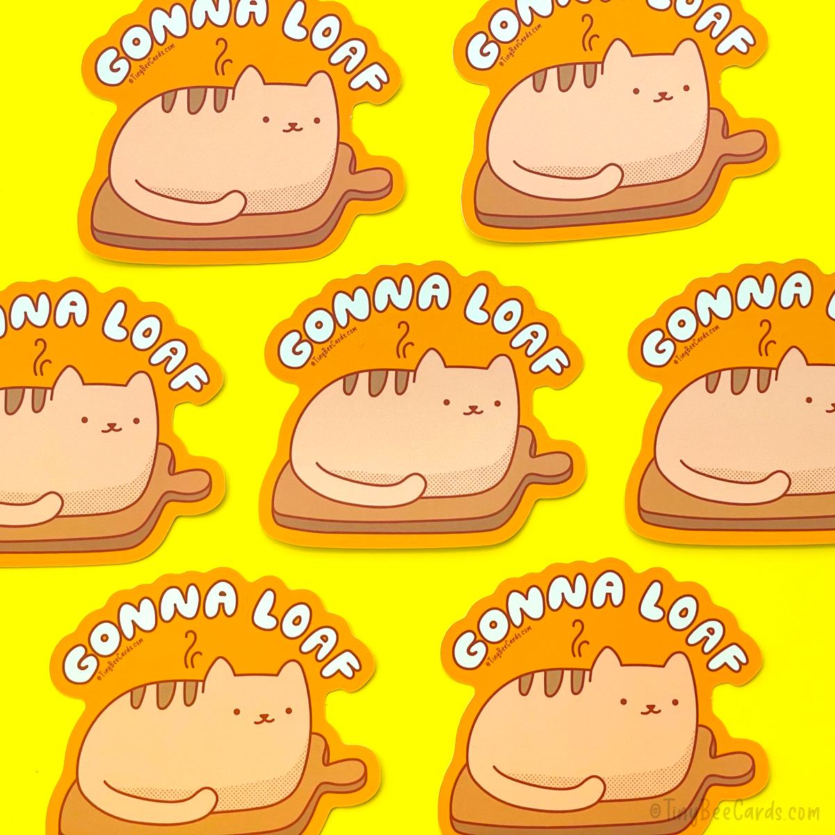 Cat Bread Loaf Vinyl Sticker "Gonna Loaf"